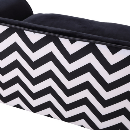 Pet Sofa Couch Bed – XS Dog & Cat Bed with Removable Sponge Cushion – Black