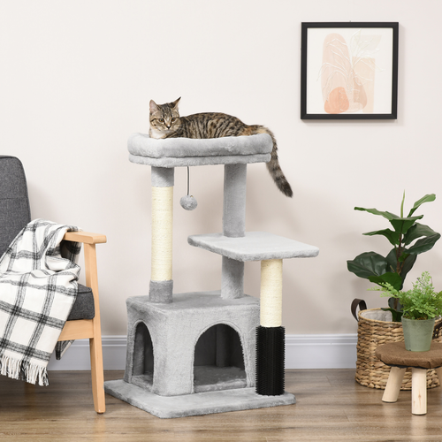 Cat Tree Climbing Activity Center – Scratching Post, Hanging Ball & Massage Toy
