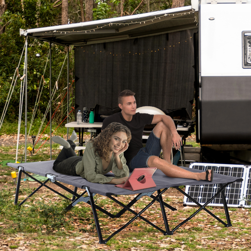 Double Folding Camping Sunbed – Outdoor Portable Lounger