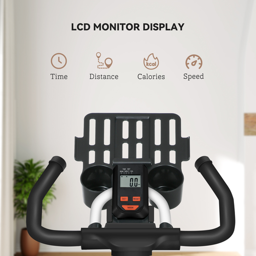 HOMCOM 8kg Flywheel Exercise Bike – Adjustable Height & Resistance, LCD Monitor