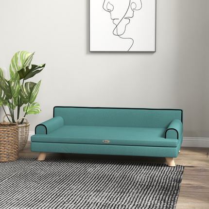PawHut Dog Sofa Couch – Water-Resistant with Legs for Medium & Large Dogs – Green