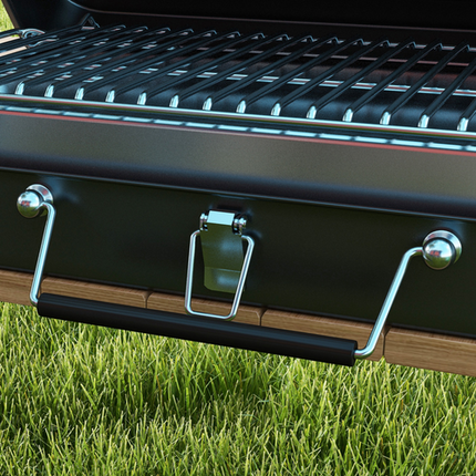 Outsunny Portable BBQ Grill with Suitcase Design for Camping, Picnic or Garden - Black