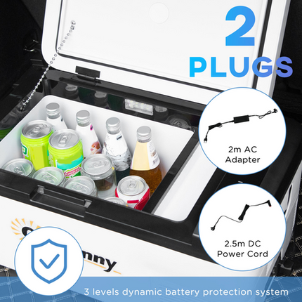 Outsunny 18L 12V Car Refrigerator – LED Light – Compact Portable Fridge for Travel