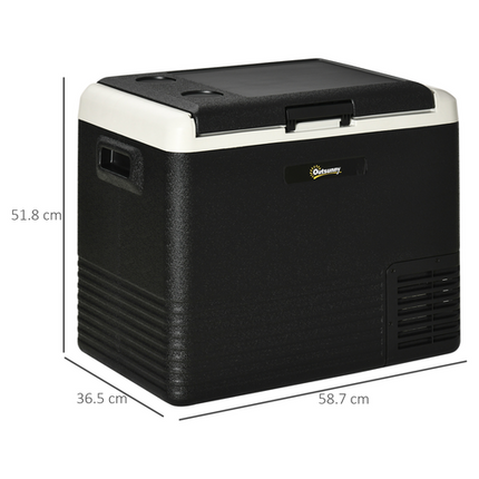 Outsunny 50L 12V Car Refrigerator – Large Portable Camping Freezer