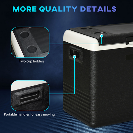 Outsunny 50L 12V Car Refrigerator – Large Portable Camping Freezer