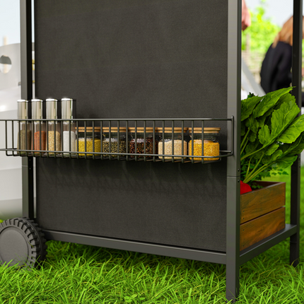 Outsunny 4 Burner Gas BBQ Grill with Lid - Portable Outdoor Grill - Black