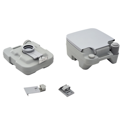 HOMCOM 10L Portable Travel Toilet for Camping – 2 Detachable Tanks – Grey