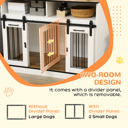 Dog Crate Furniture – For Small & Large Dogs – With Movable Divider