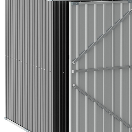 Grey Steel Garden Shed with Lockable Door – Backyard Outdoor Tool Storage Box