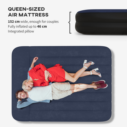 Outsunny Queen Inflatable Mattress – Electric Pump & Built-In Pillow Included