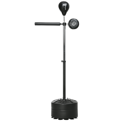SPORTNOW Adjustable Speed Bag – Boxing Reflex Bar with Stand, Black