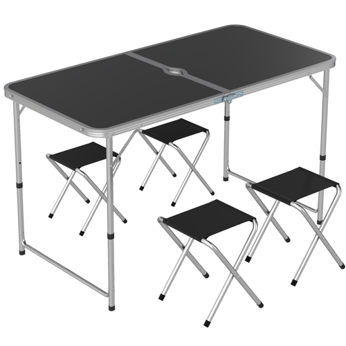 Outsunny Folding Camping Table & Chairs Set – Outdoor/Indoor BBQ Picnic Use
