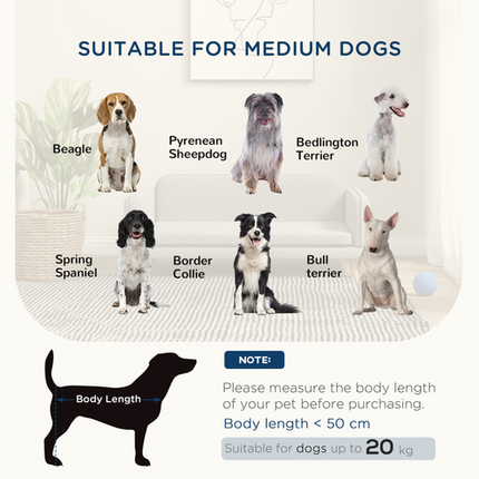PawHut Dog Sofa Bed – Water-Resistant Couch with Legs for Medium Dogs – Grey
