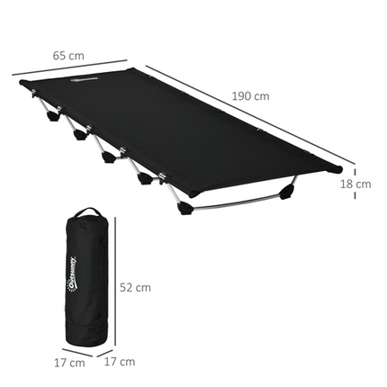 Outsunny Lightweight Camping Cot – Compact Portable Bed with Carry Bag