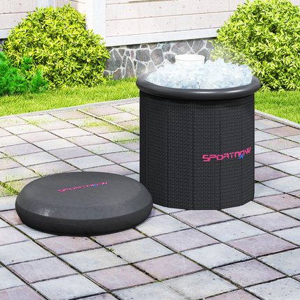 SPORTNOW Outdoor Ice Bath Tub 300L – Portable Cold Water Therapy, Black