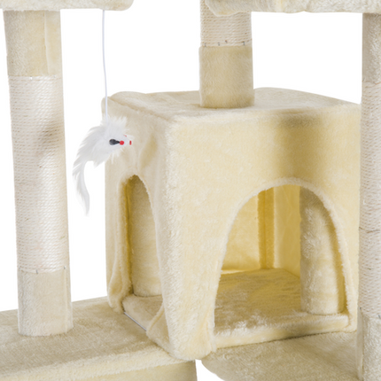 Cat Tree Furniture – Scratcher Post with Bed, Play House, Ladder & Toy for Kittens