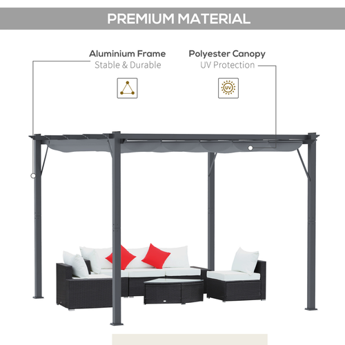 Retractable Patio Awning – Manual Garden Canopy for Outdoor Shade