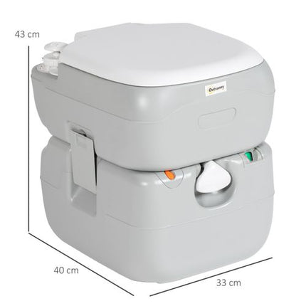Outsunny Portable Camping Toilet – Detachable Waste Tanks – Grey