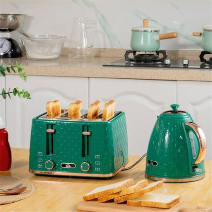 Electric Kettle & Toaster Breakfast Set – Green Kitchen Appliance Combo