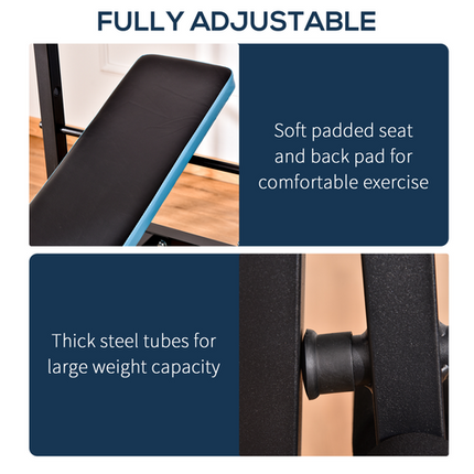 HOMCOM Adjustable Weight Bench – With Leg Developer and Barbell Rack for Home Gym