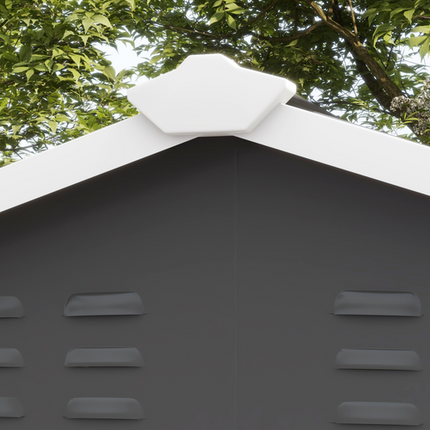 Outsunny 9x6FT Galvanised Metal Garden Shed – Grey Tool Storage House for Patio