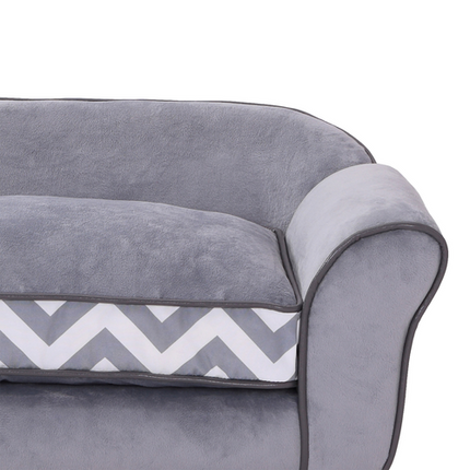 Dog & Cat Sofa Couch Bed – XS Size with Removable Sponge Cushion – Grey