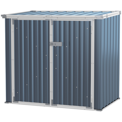 Steel 2-Bin Rubbish Storage Shed with Double Locking Doors – Outdoor Trash Can Enclosure by Outsunny