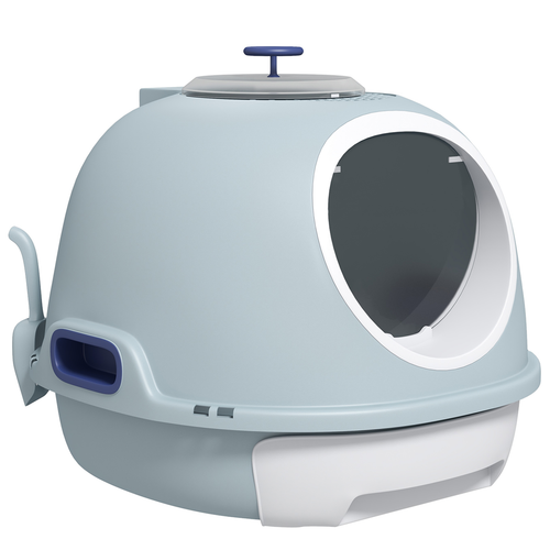 Enclosed Cat Litter Box with Scoop – Drawer & Skylight – Easy to Clean
