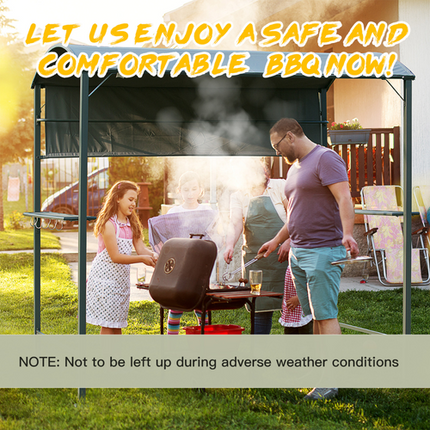 Outsunny Outdoor BBQ Canopy with Metal Frame - Grey