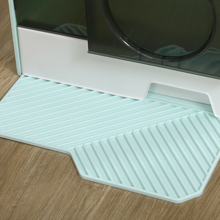 PawHut Hooded Cat Litter Tray – Scoop, Drawer Pan & Handle – Light Blue