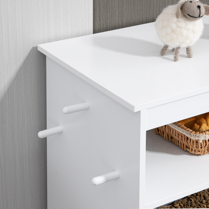 PawHut Pet Feeder Station – Dog & Cat Food Storage Cabinet with Feeding Bowls