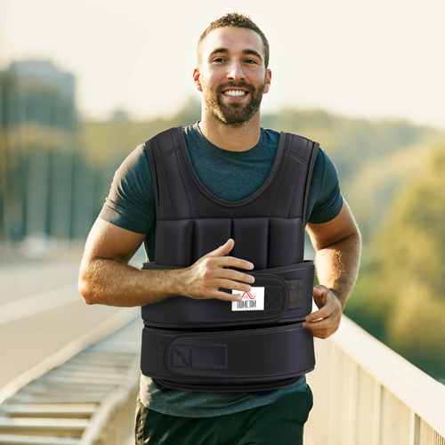 HOMCOM Adjustable 15kg Weighted Vest – For Running, Fitness Training & Weight Loss, Black