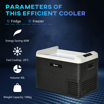 Outsunny 40L 12V Car Refrigerator – Portable Freezer for Driving & Outdoor Trips