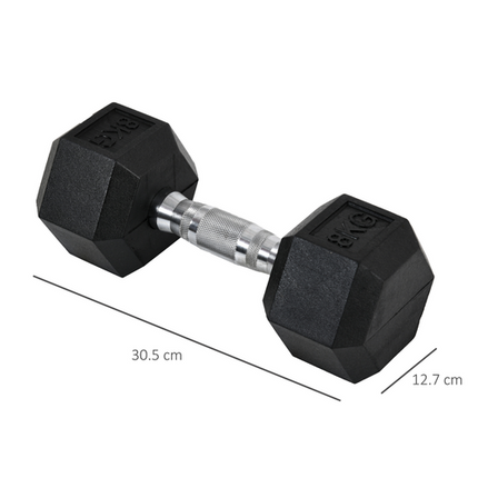 HOMCOM Hex Dumbbell Set 2x8kg – Home Weight Lifting Fitness Equipment