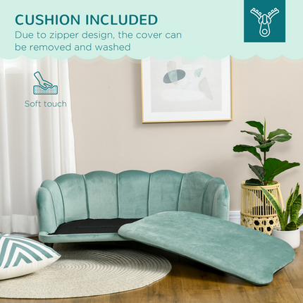 PawHut Dog Sofa Couch Bed – For Medium & Large Dogs – Legs & Cushion – Green