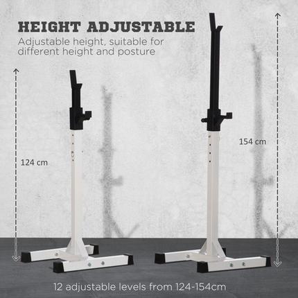 HOMCOM Heavy Duty Barbell Squat Rack – Power Weight Stand for Home Gym