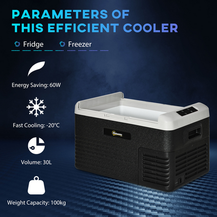 Outsunny 30L 12V Car Refrigerator – Portable Freezer for Camping & Travel