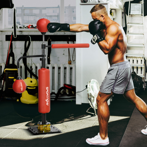 SPORTNOW Freestanding Boxing Bag – Reflex Punching Bag with Speed Balls