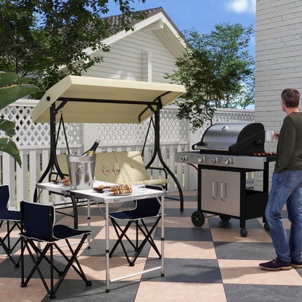 Outsunny Deluxe Gas BBQ Grill 3+1 Burners - Garden Grill with Large Cooking Area