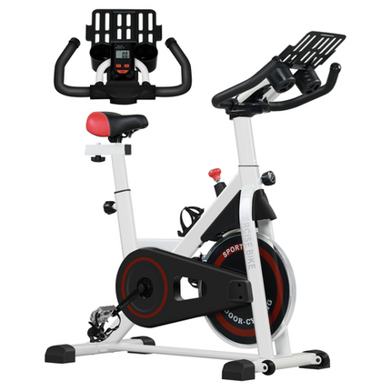 HOMCOM 8kg Flywheel Exercise Bike – Adjustable Height & Resistance, LCD Monitor