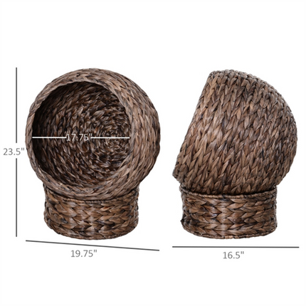 Wicker Cat Bed with Cushion – Handcrafted Elevated Pet Furniture
