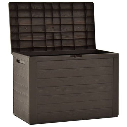 Brown Garden Storage Box 78x44x55 cm – Outdoor Plastic Tool Organizer