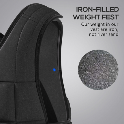 Adjustable 10kg Weighted Vest – For Running, Fitness Training & Weight Loss, Black