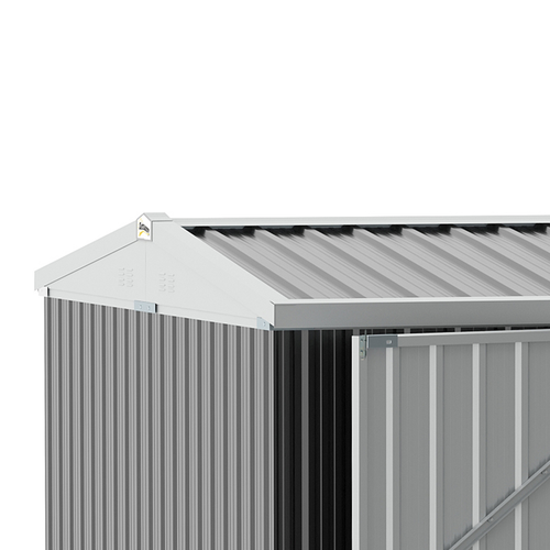Grey Steel Garden Shed with Lockable Door – Backyard Outdoor Tool Storage Box
