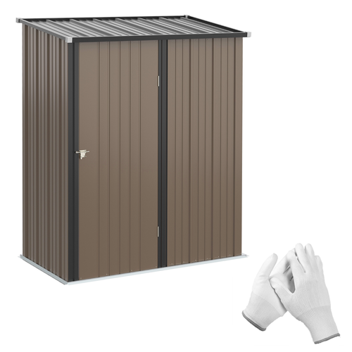 Outsunny Steel Garden Shed with Lockable Door – Outdoor Tool Storage House for Backyard