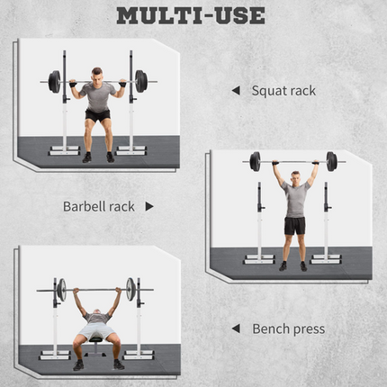 HOMCOM Heavy Duty Barbell Squat Rack – Power Weight Stand for Home Gym