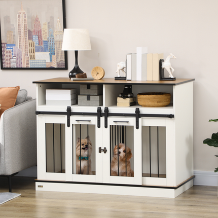 Dog Crate Furniture – For Small & Large Dogs – With Movable Divider