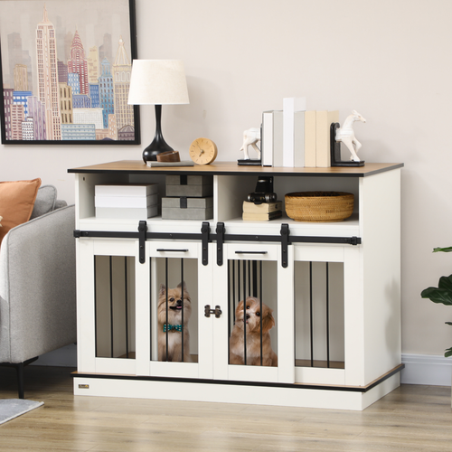 Dog Crate Furniture – For Small & Large Dogs – With Movable Divider