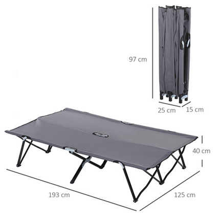 Double Folding Camping Sunbed – Outdoor Portable Lounger