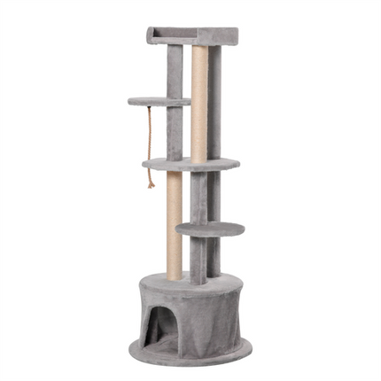 Multi-Level Cat Tree Tower for Kittens – Scratching Post, Condo & Plush Perches